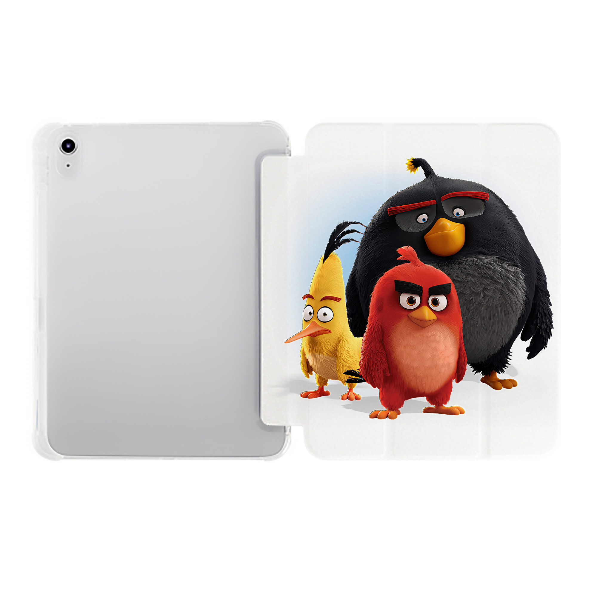 （画像用） Angry Birds アングリーバード IPad ケース ペン収納付き 三つ折りスタンド PUレザー×シリコン 対応機種9.5/10.5/10.9インチ